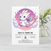 神話パステルドラゴン1st誕生日 招待状 (スタンド正面)