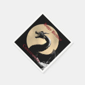 神話パーソナライズされたドラゴンハッピーバースデー スタンダードカクテルナプキン (角)