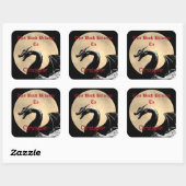 神話パーソナライズされたドラゴン蔵書票 スクエアシール (シート)