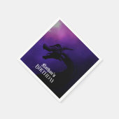 神話パープルドラゴン誕生日 スタンダードカクテルナプキン (角)