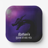 神話パープルドラゴン誕生日 ペーパープレート (正面)