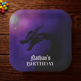 神話パープルドラゴン誕生日 ペーパープレート