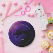 神話パープルムーンライトドラゴンハッピーバースデー ペーパープレート (パーティー)