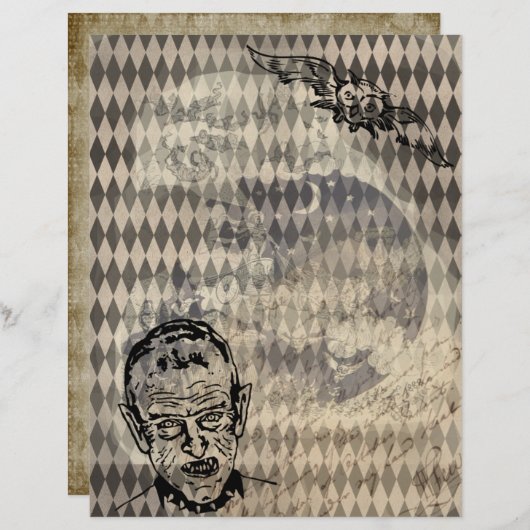 神話フクロウハロウィンエフエメラ紙ページNo2 (正面/裏面)