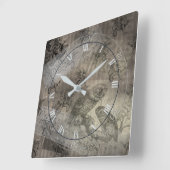 神話フクロウハロウィーンエフエメラ紙パターン スクエア壁時計 (傾斜)