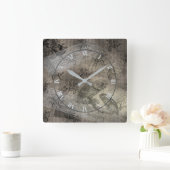 神話フクロウハロウィーンエフエメラ紙パターン スクエア壁時計 (ホーム)