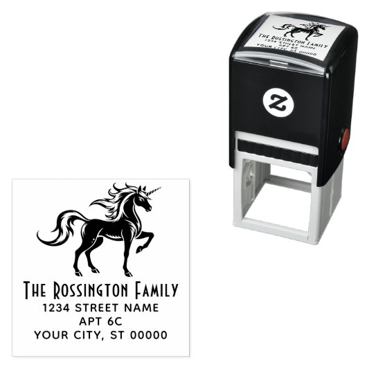 神話ユニコーンシルエット2S名差出人住所 セルフインキングスタンプ (インサイチュ)