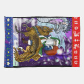 神話上のサンタクロース キッチンタオル (横)