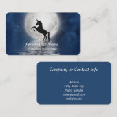 神話上の一角獣シルエット満月海 名刺 (正面/裏面)