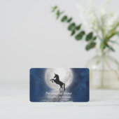 神話上の一角獣シルエット満月海 名刺 (スタンド正面)