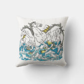 神話上の四頭の海馬 クッション (裏面)