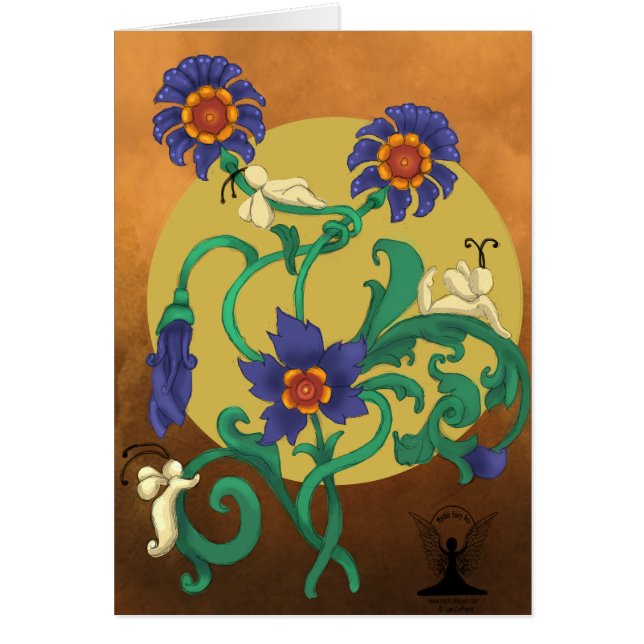 神話上の妖精の芸術の花柄の魔法 (正面)