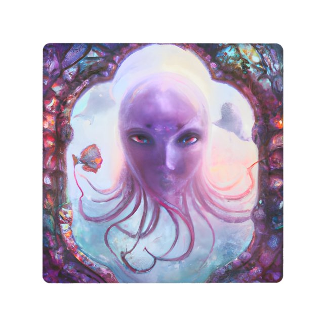 神話上の海の生き物 メタルプリント (正面)