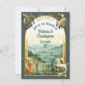 神話動物の森の生き物ドラゴン結婚ズ 招待状 (正面)