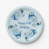 神話動物ブルードラゴンズ時代誕生日 ペーパープレート (正面)