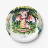 神話威厳のあるドラゴン誕生日 ペーパープレート (正面)