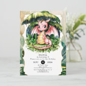 神話威厳のあるドラゴン誕生日 招待状 (スタンド正面)