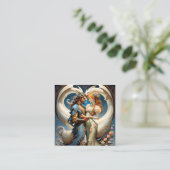 神話的なハーフドラゴンとコアガールの彼の真珠 スクエア名刺 (スタンド正面)