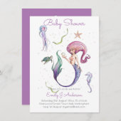 神話的な人魚と友人ベビーシャワーIncl Env. (正面/裏面)