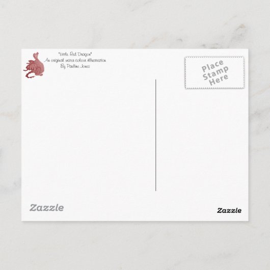 神話的な狂言的な生き物のかわいい赤い竜 ポストカード (裏面)