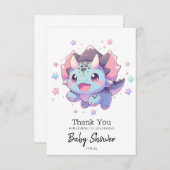 神話的な甘い恐竜の赤ちゃんシャワー サンキューカード (正面/裏面)