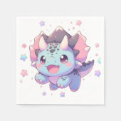 神話的な甘い恐竜の赤ちゃんシャワー スタンダードカクテルナプキン (正面)