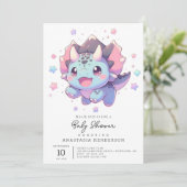 神話的な甘い恐竜の赤ちゃんシャワー 招待状 (スタンド正面)