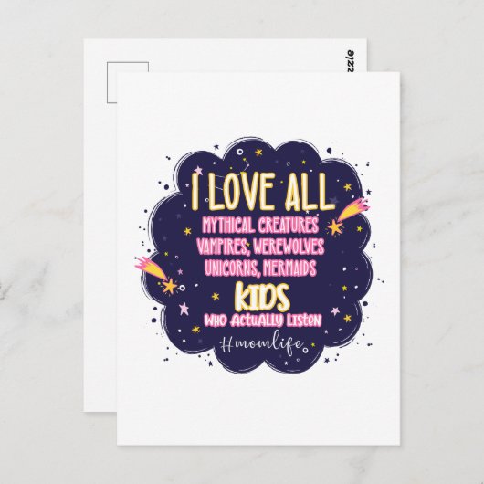 神話的な生き物たち、ヴァンパイアたち、人狼が大好き ポストカード (正面/裏面)