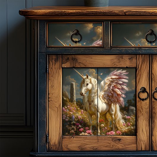 神話的な白ペガサスパープルウィングスストーンサークル 薄葉紙