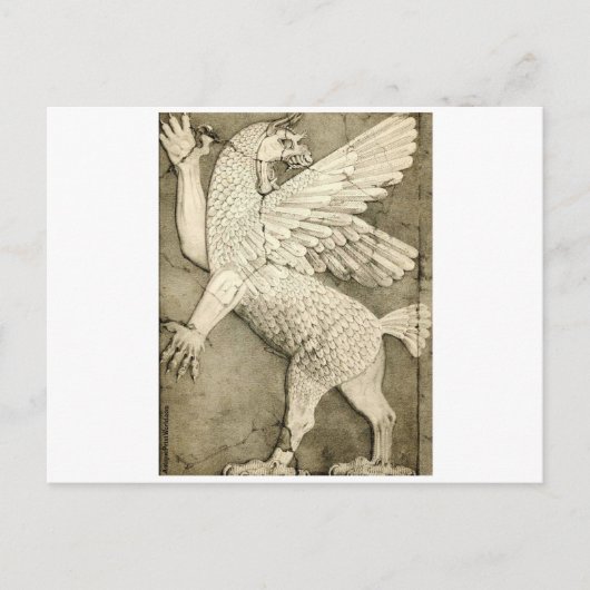 神話的な翼のある姿 ポストカード (正面)