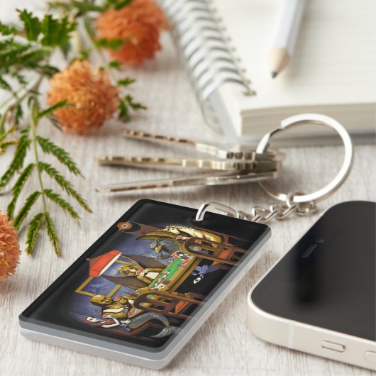 神話的遊生物トランプのポーカー キーホルダー (正面右)