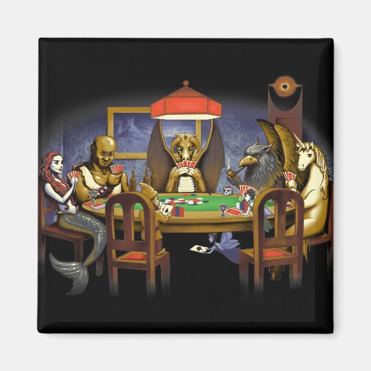 神話的遊生物トランプのポーカー マグネット (正面)