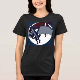 神話級ファンタジードラゴン月ゲーマー トライブレンドＴシャツ
