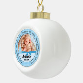 神誇りを持った父母ブルーモノグラムA セラミックボールオーナメント (右)