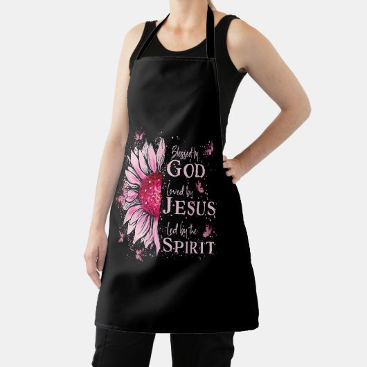 神賛美に愛される – イエズピンクヒマワリ エプロン (インサイチュ)