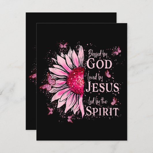 神賛美に愛される – イエズピンクヒマワリ エンクロージャーカード (正面/裏面)