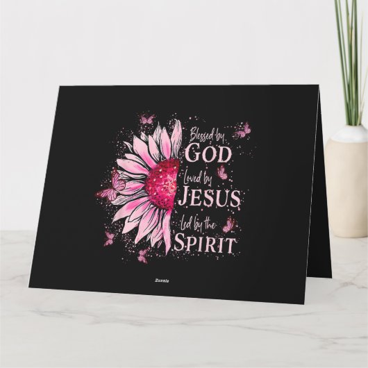 神賛美に愛される – イエズピンクヒマワリ カード (裏面)