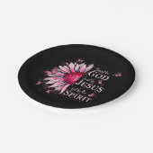 神賛美に愛される – イエズピンクヒマワリ ペーパープレート (アングル)