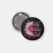 神賛美に愛される – イエズピンクヒマワリ マグネット (正面/裏面)