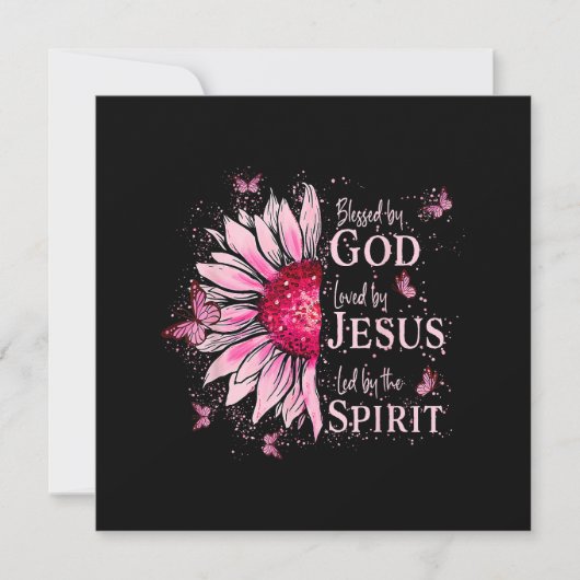 神賛美に愛される – イエズピンクヒマワリ 招待状 (正面)