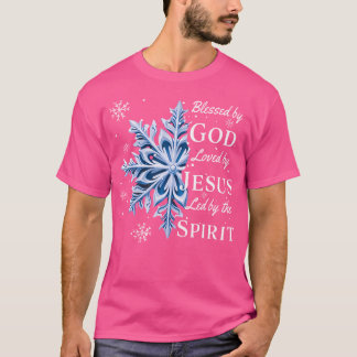 神賛美に – イエスに愛されるクリスマススノーフレーク Tシャツ