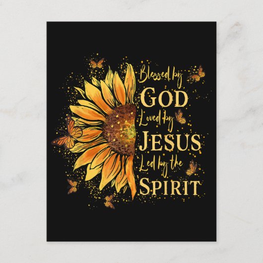 神賛美に – イエスに愛されるヒマワリ エンクロージャーカード (正面)