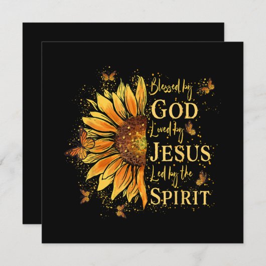 神賛美に – イエスに愛されるヒマワリ サンキューカード (正面/裏面)