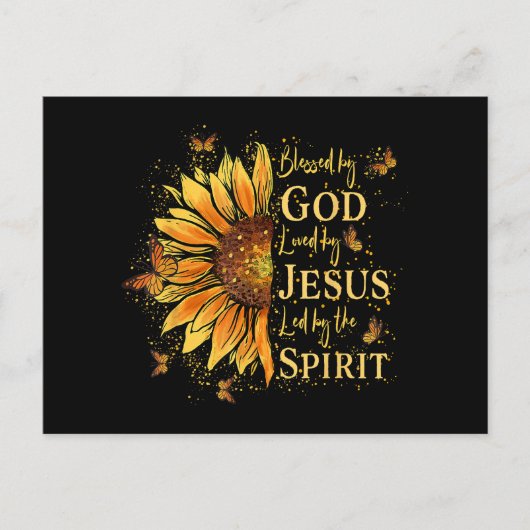 神賛美に – イエスに愛されるヒマワリ シーズンポストカード (正面)