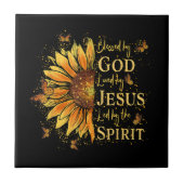 神賛美に – イエスに愛されるヒマワリ タイル (正面)