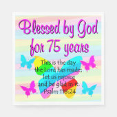 神賛美の75歳の誕生日パーティーのナプキンス スタンダードランチョンナプキン (正面)