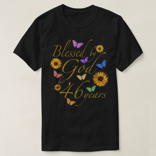 神賛美よ46年の蝶ひまわり46t tシャツ (デザイン正面)