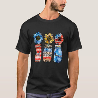 神賛美アメリカ米国国旗のアメリカ合衆国花 Tシャツ