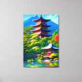 神道のやすらぎ: 庭園の魂 キャンバスプリント (正面)