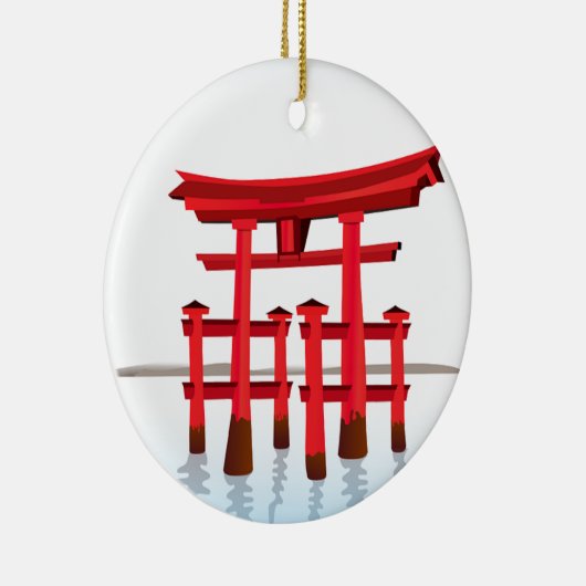 神道の日本のなゲートの建築の建物文化 セラミックオーナメント (右)